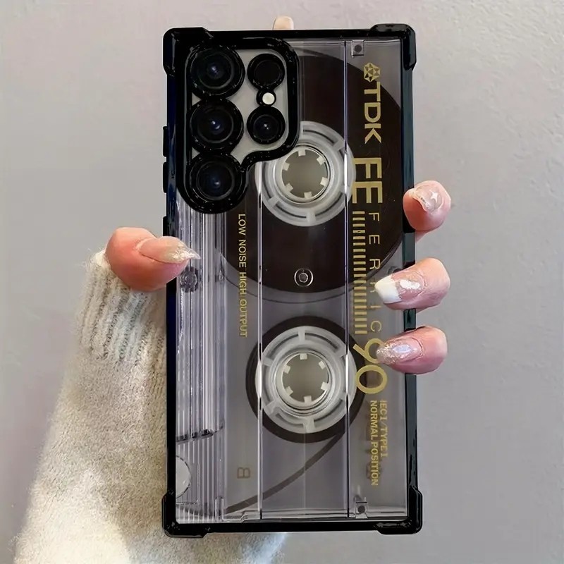 SAMSUNG Retro Cassette รูปแบบเคสโทรศัพท์นุ่มสําหรับSamsung Galaxy A56 A36 5GกรณีS25 Ultra S26 S24FE S23 A16 A55 S22 S21 A35 ฝาครอบ