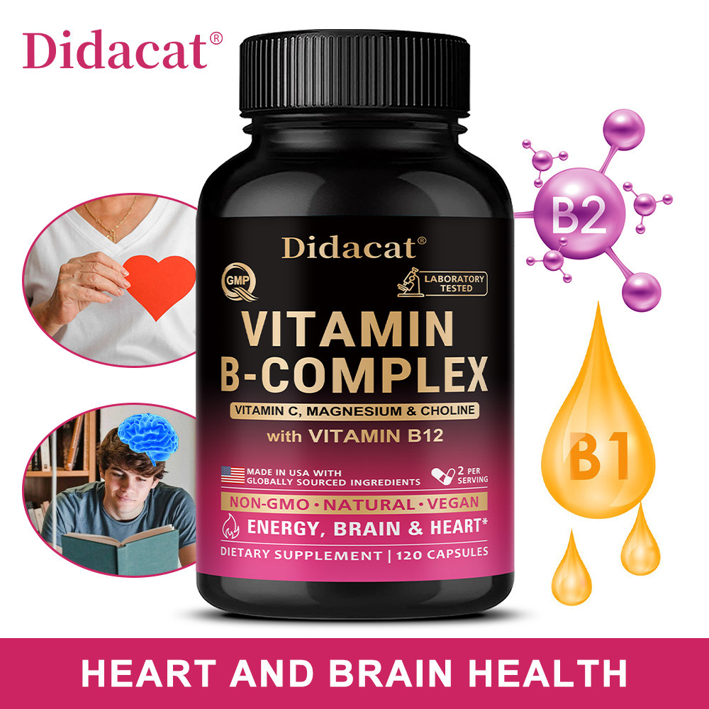 ไม่จํากัดเพศ วิตามินบีคอมเพล็กซ์ - บีคอมเพล็กซ์: วิตามิน B1, B2, B3, B5, B6, B7, B8, B9, B12 มีวิตามินซี, โคลีน, และอินออล - สารเสริมหัวใจ, เสริมพลังสมองและพยุง