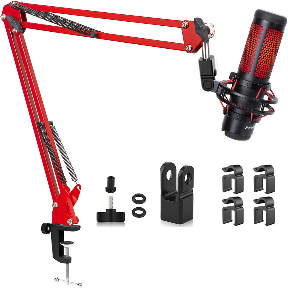 ขาตั้งไมโครโฟน HyperX QuadCast พร้อมอะแดปเตอร์เกลียว 3/8" ไมโครโฟน HyperX QuadCast แขนบูมพร้อมอะแดปเ