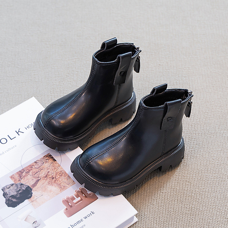 รองเท้าแฟชั่นฤดูใบไม้ร่วงสำหรับเด็กหญิง แบบมาร์ติน หนังแท้ พร้อมสต็อก - รูปที่ 6