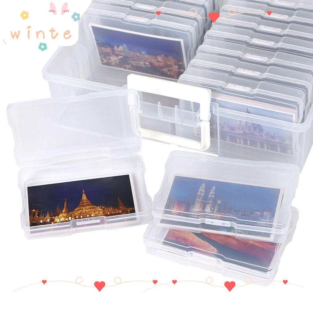 WINTE กล่องเก็บภาพสําหรับเครื่องประดับสี่เหลี่ยมผืนผ้าหัตถกรรมอัลบั้มคอนเทนเนอร์