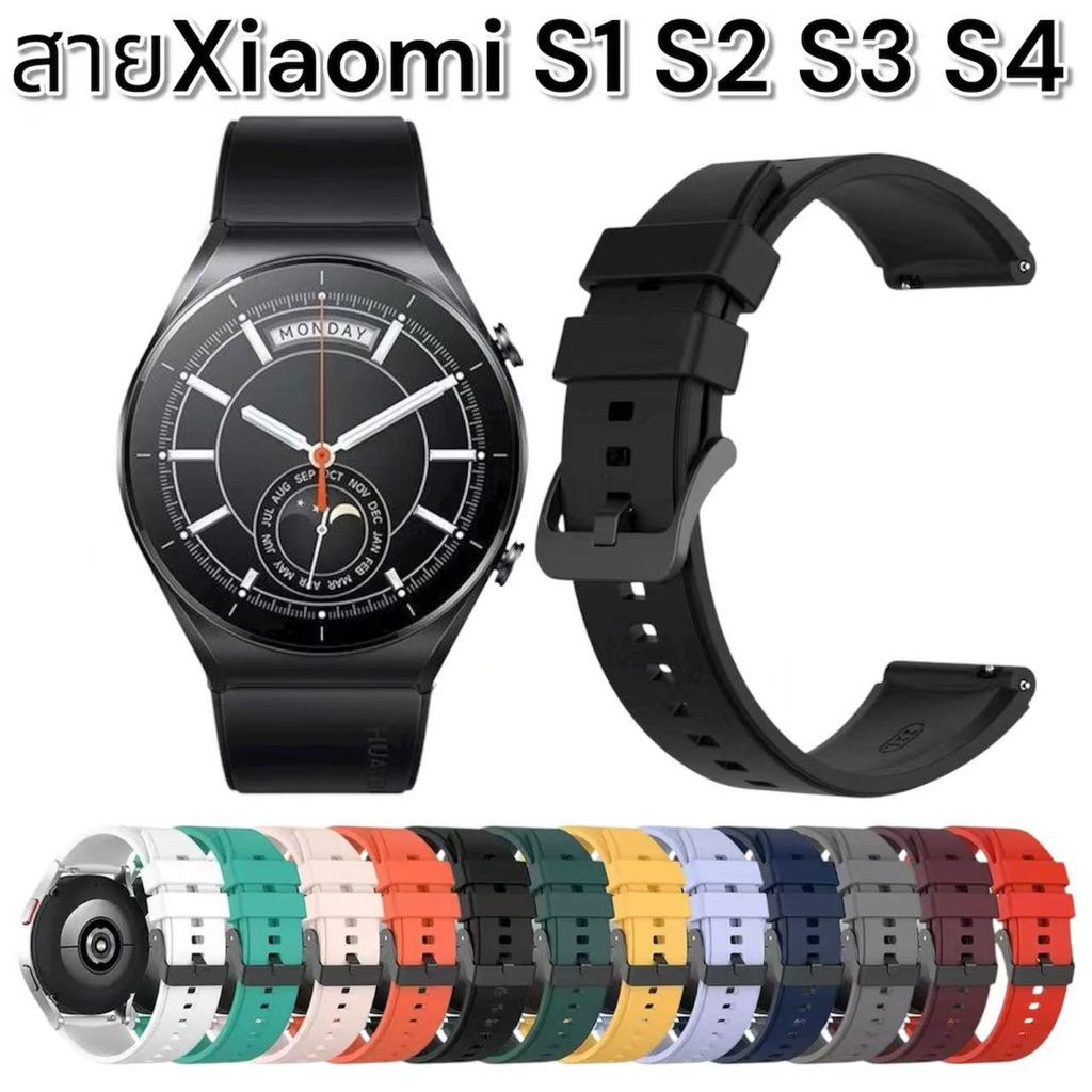 สายนาฬิกาXiaomi watch s1 s1pro s1active s2 s3 s4 s4 sprot  redmi watch5 lite 5active ชิลิโคนล้อคดำ