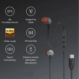 310C หูฟังแบบมีสาย Tune 310C USB-C / Tune 110 หูฟังชนิดใส่ในหูความละเอียดสูงแบบมีสาย 3.5 มม.