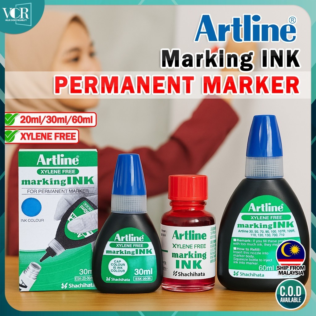 ** Clearance** Artline Xylene-Free Permanent Marker Ink Refill – 20ml / 30ml / 60ml หมึกทําเครื่องหม