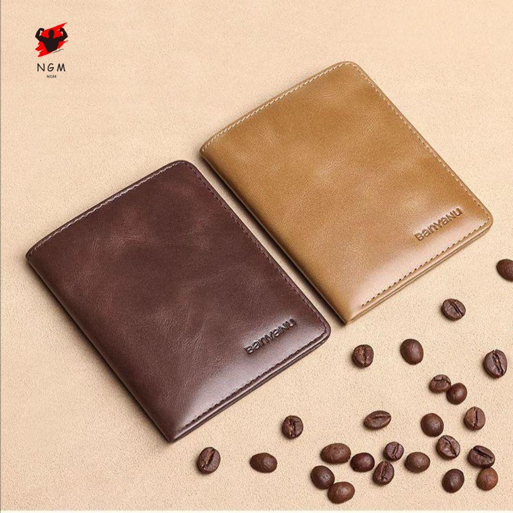 กระเป๋าสตางค์หนัง RFID Slim สําหรับผู้ชาย - ดีไซน์สไตล์มินิมอลแฟชั่น
