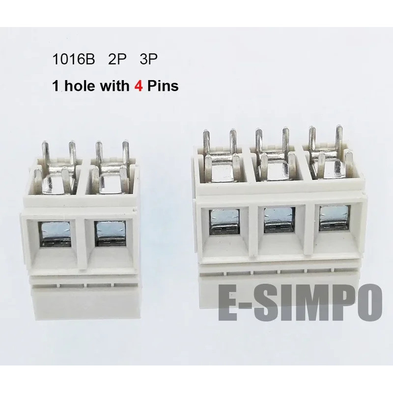 20pcs 1016A 1016B-10.16-3P ตรง 10.16 มม.650V57A 22-8AWG 1 เสา 2/4 Solder Pin High Current PCB สกรูลว