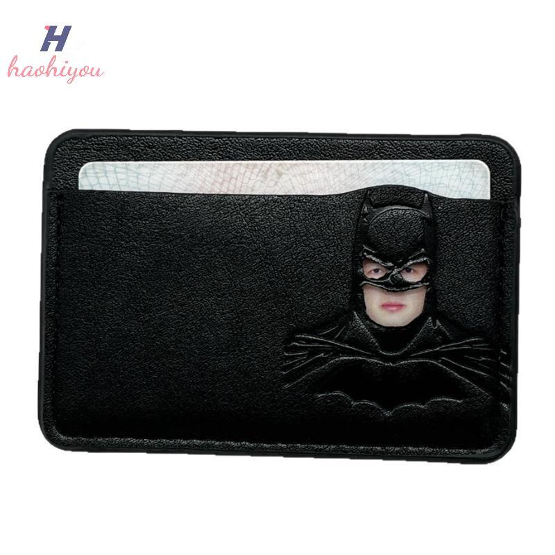 <haohiyou> Bat ID Wallet Slim Leather Card Holder Case Wallet With Hero Mask Creative Anniversary Bi