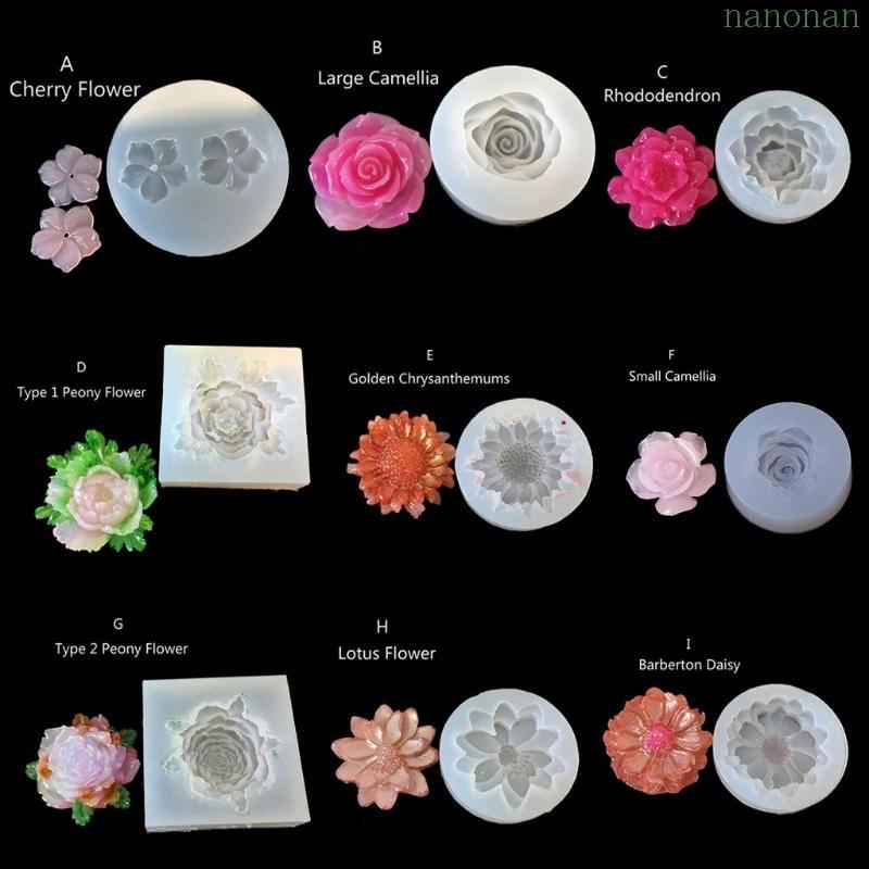 แม่พิมพ์ดอกไม้ Camellia Peony อีพ็อกซี่ซิลิโคน เพื่อการทำเครื่องประดับจี้ DIY
