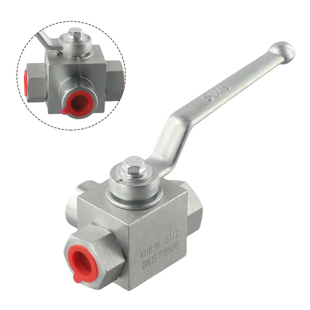 1PCS Hydraulic 3 Way High Pressure Ball Valve - 1/4\ To 1\ - 500 Bar MWP