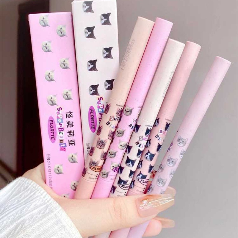 Flortte ดินสอเขียนคิ้วและเจลเขียนคิ้ว Two In One Double Ended กันน้ํายาวนานและไม่ซีดจางเหมาะสําหรับผู้หญิงเรียบและของเหลว - รูปที่ 2