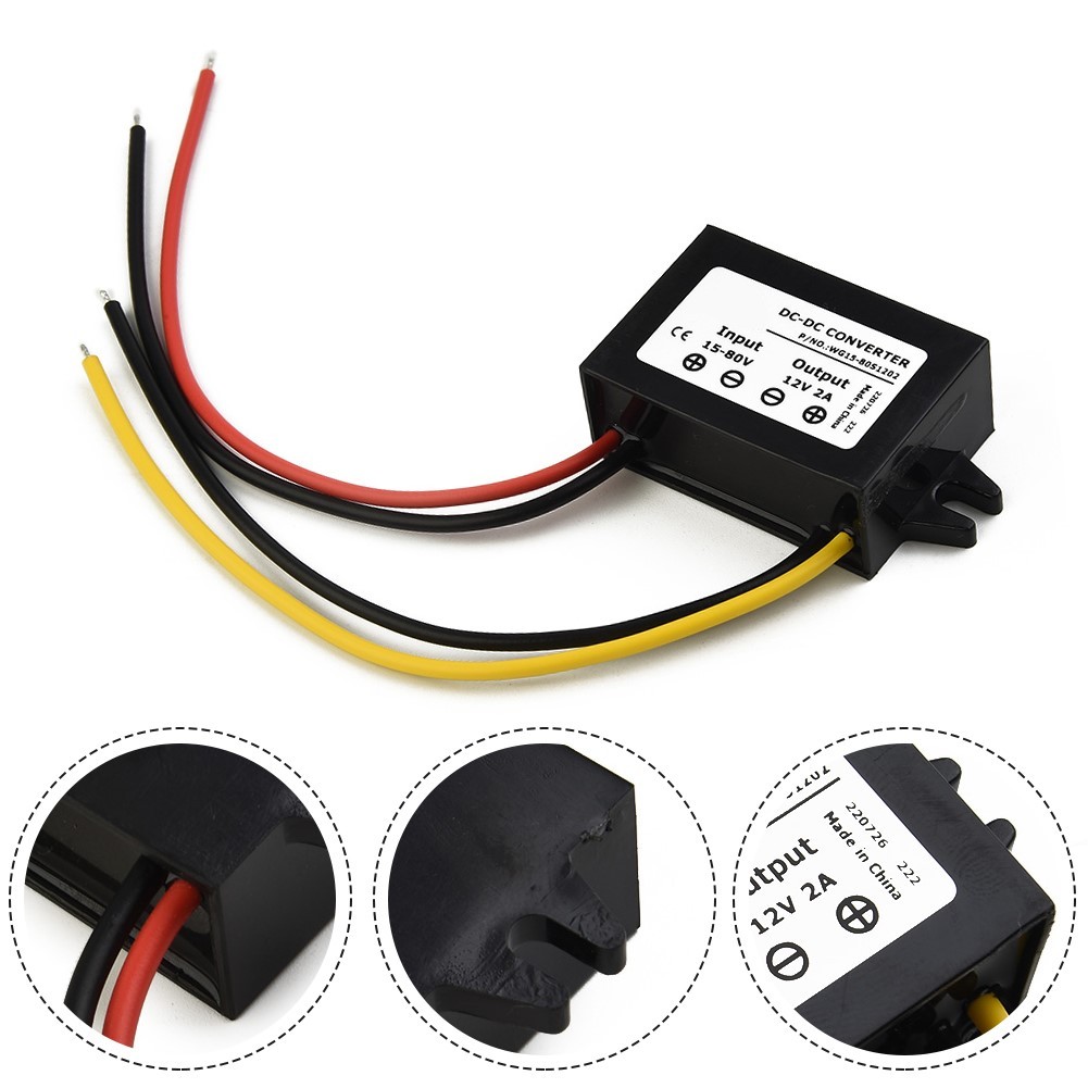โมดูลแปลง 15V-72V 18V 24V 36V 48V 60V เป็น 12V 2A 60W DC-DC