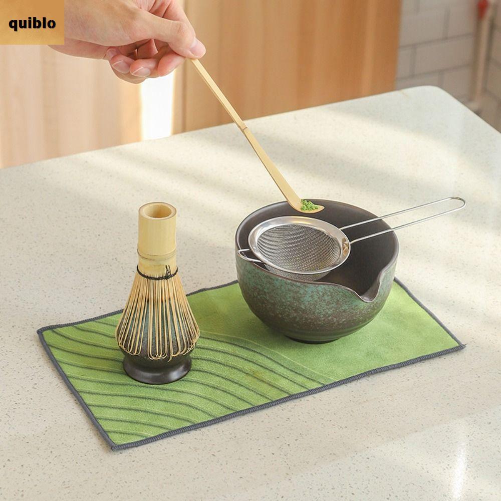 QUIBLO 4PCS Matcha Whisk, Safe Reusable Japanese Matcha Tea Set, Food Grade Bamboo Ceramic Matcha Stirring Brush