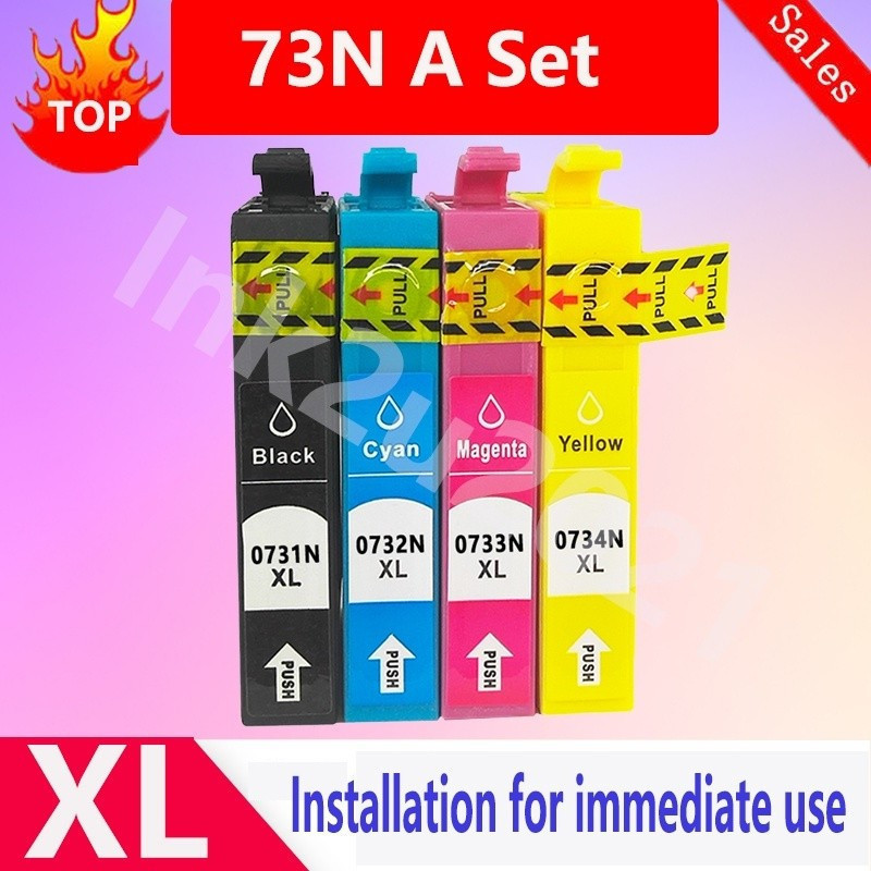 ใช้งานร่วมกับ Epson 73N ตลับหมึก T0731N T0732N T0733N T0734N XL สําหรับ Tx600 Tx610 Tx300 Tx410 Tx55