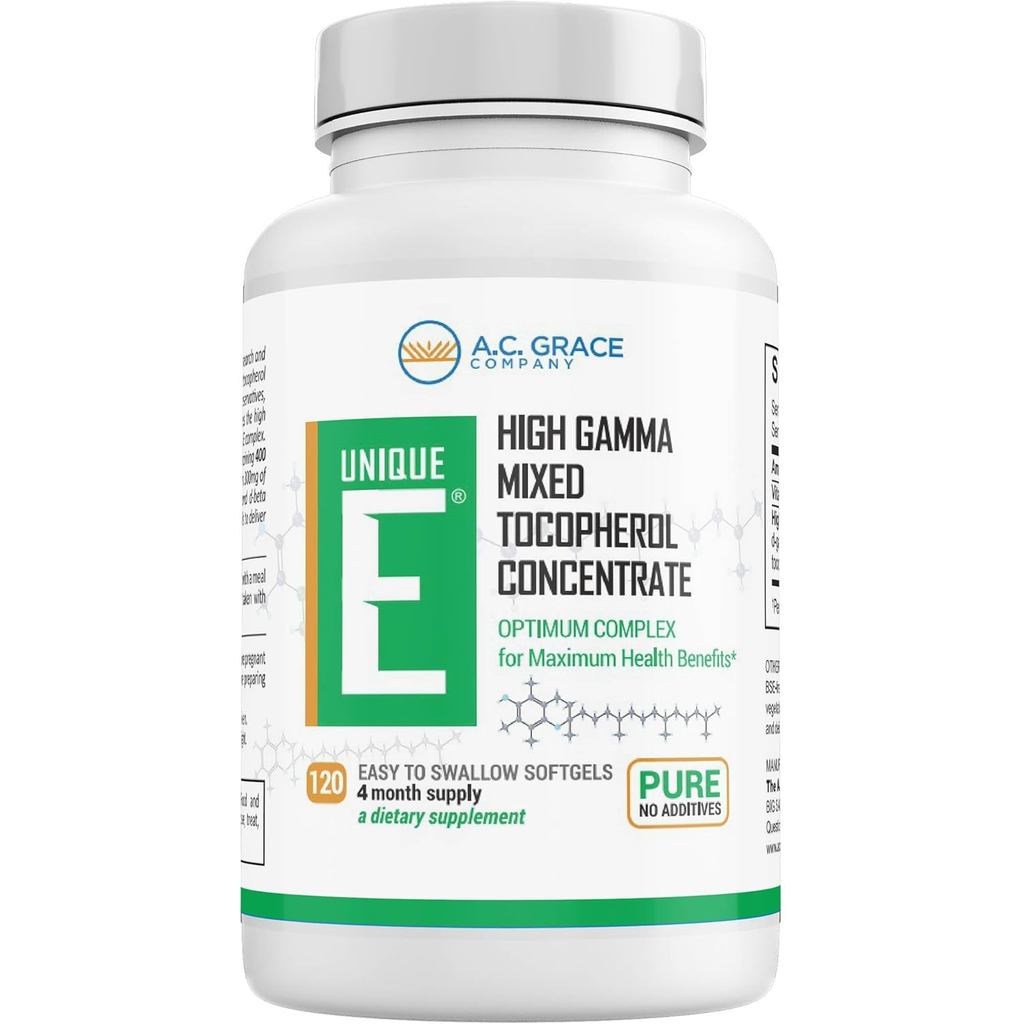 UNIQUE E AC เกรซ บริษัท ผสมคอลลาเจน 120 ซอฟท์เจล รองรับการทํางานสมองเพื่อสุขภาพ