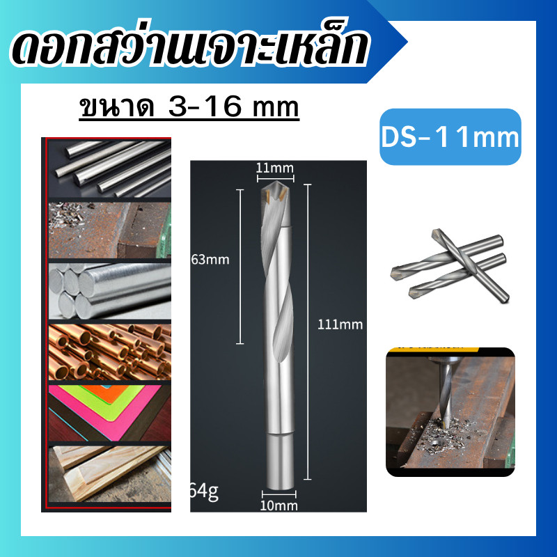 ดอกสว่านเจาะเหล็ก ดอกสว่านเหล็กไฮสปีด ขนาด1mm เจาะสแตนเลส เจาะพลาสติก PVC ราคาต่อชิ้น พร้อมส่ง
