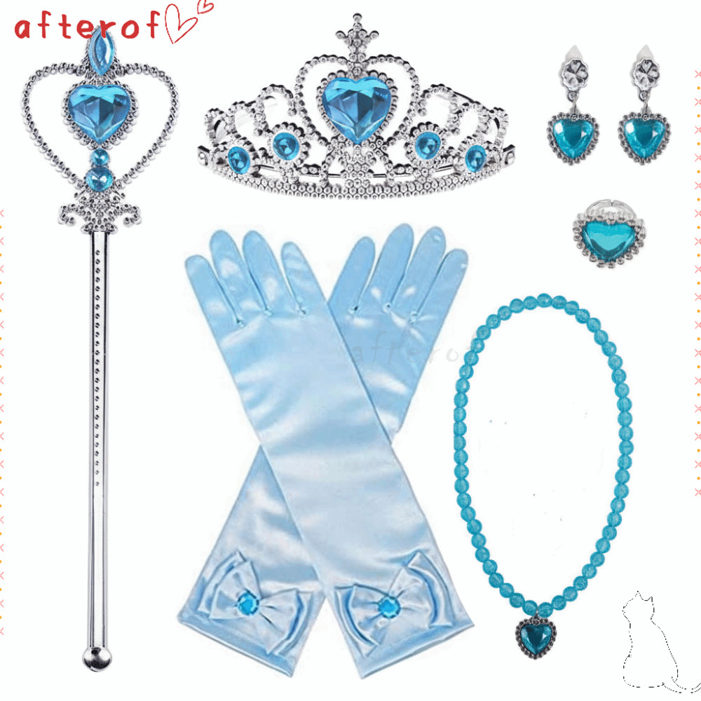 AFTEROF ชุดเจ้าหญิงเอลซา, ต่างหูสร้อยคอการ์ตูนถุงมือ ชุดเจ้าหญิงดิสนีย์, ชุดคทามงกุฎ ชุดสโนว์ไวท์สํา