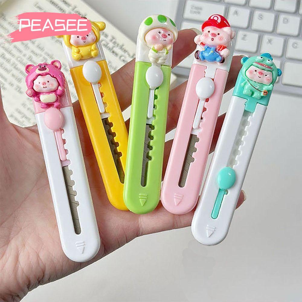 [เพย์ซี] ใบมีดเปิดกล่อง, เครื่องตัดกระดาษการ์ตูนขนาดเล็ก, ที่เปิดขวดแบบพกพาแบบยืดหดได้