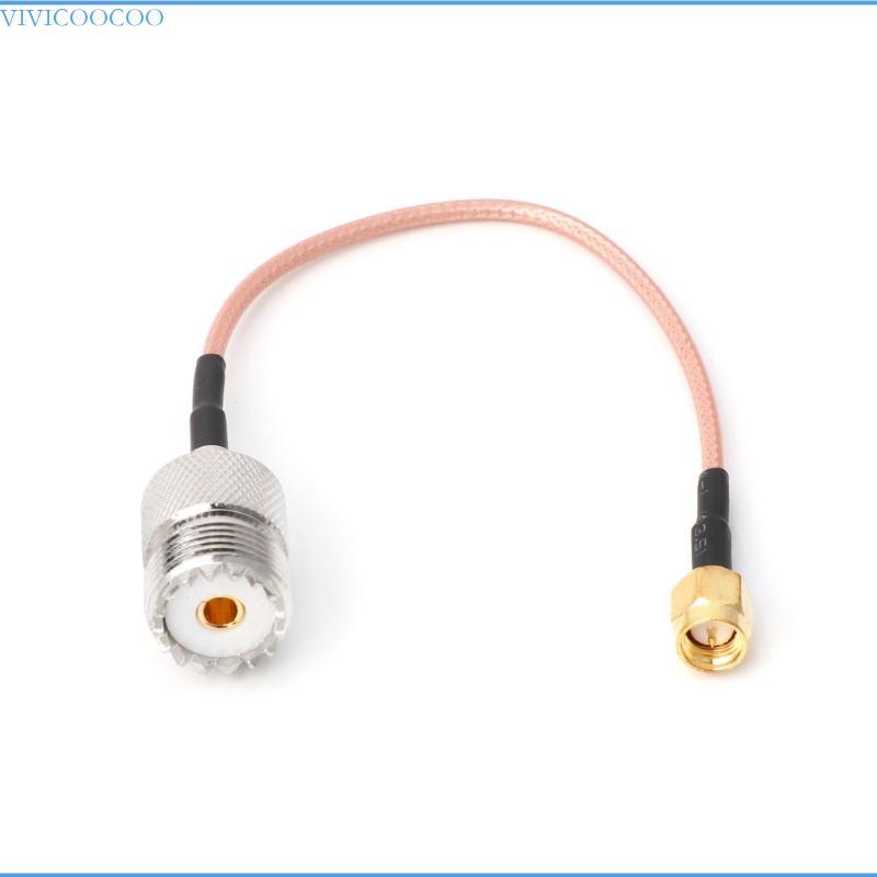 VIVI RG316 สายจัมเปอร์ Pigtail UHF SO239 หญิง PL259 ถึง SMA ชายปลั๊ก Crimp Adapter