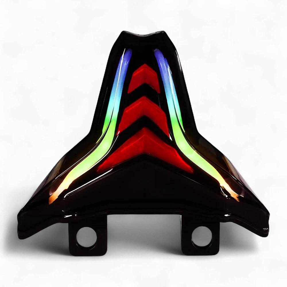รถจักรยานยนต์บลูทูธ LED ไฟท้ายไหลไฟเลี้ยวเจ็ดสีปรับแสงสำหรับ KAWASAKI ZX4RR ZX6R ZX10R NINJA400