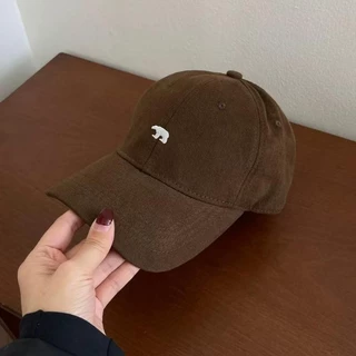 Halo studio พร้อมส่ง🔥หมวกเบสบอลสไตล์เกาหลีสตรี การเย็บปักถักร้อยหมีขั้วโลก bear cap