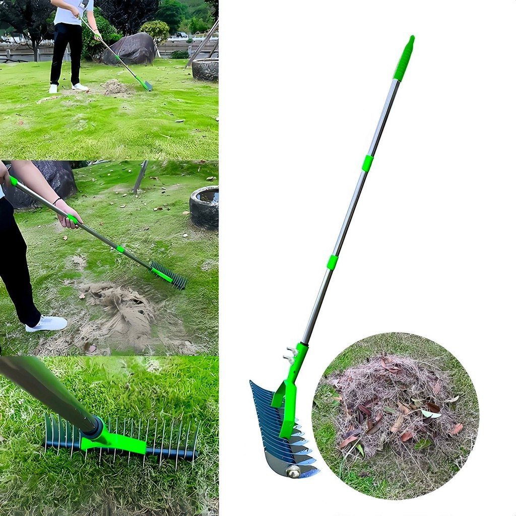 Thatch Rake Leaf Rake Garden Descaling Rake Soil Loosener