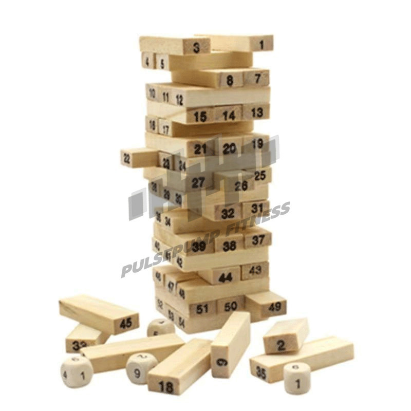 งานไม้เกมส์ต่อตึก บล็อกไม้ตึกถล่ม ของเล่นไม้ เจงก้า 54ชิ้น wood Intelligence Digital