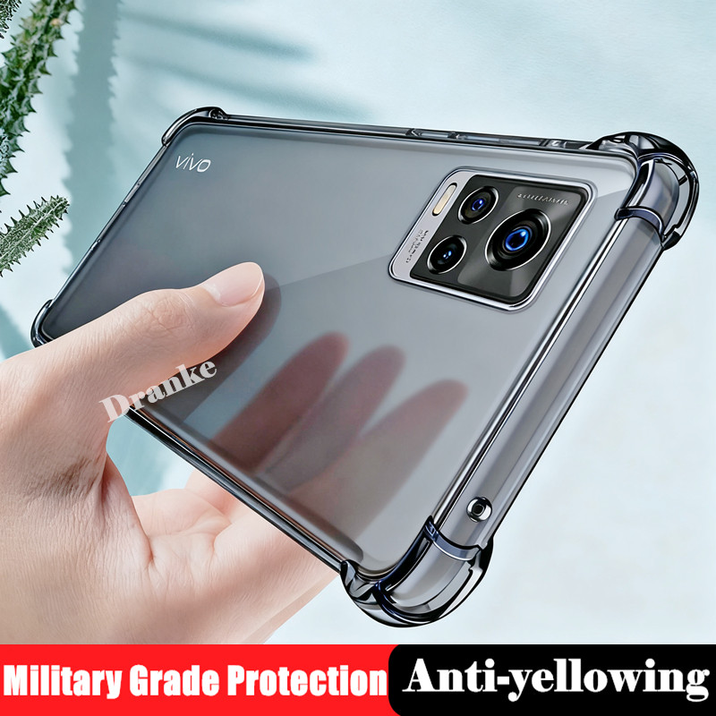 สําหรับ Vivo Y73 V2059 V2146 V2212 V2168 ยืดหยุ่นซิลิโคนเหลวใสกึ่งโปร่งใส Anti-Yellowing ฝาครอบ 4 มุ