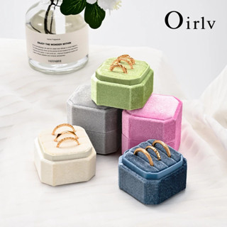 กล่องแหวนแปดเหลี่ยมกํามะหยี่ Oirlv | เคสแหวนคู่สามช่อง | กล่…