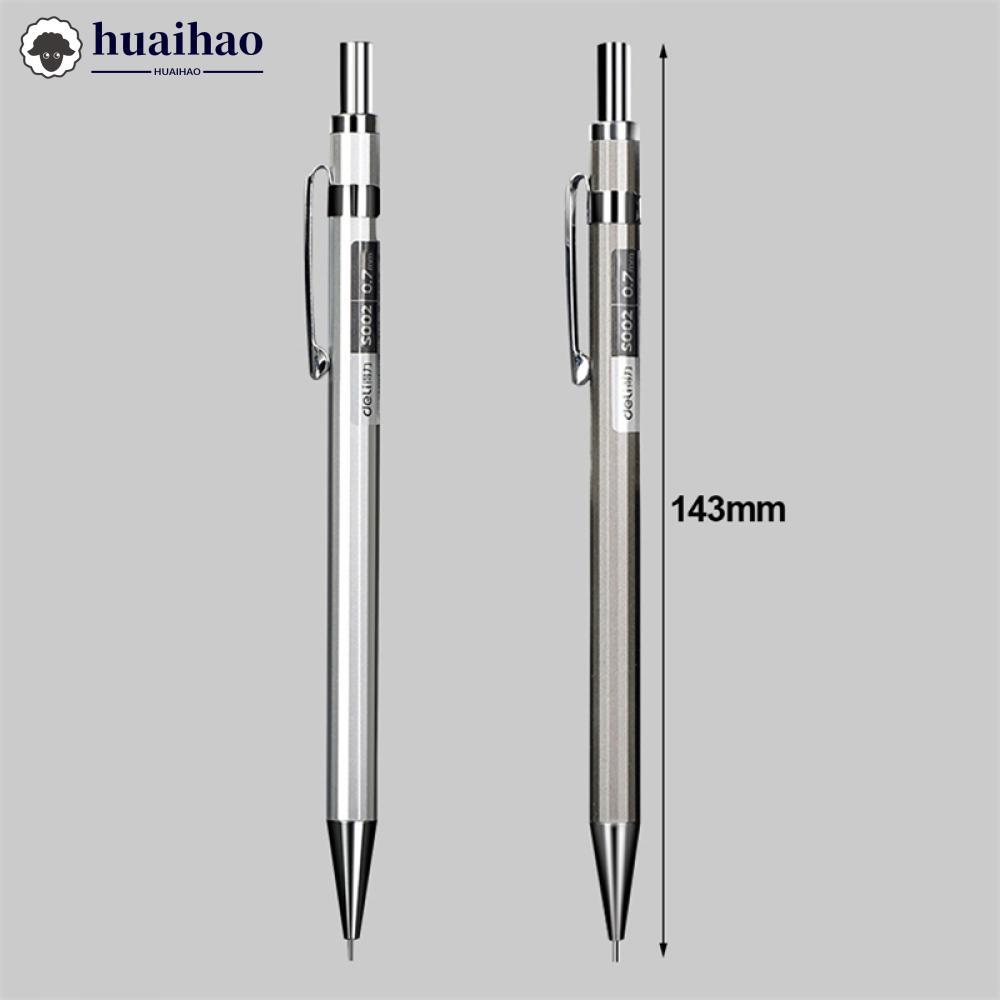 HUAIHAO 0.5/0.7 มม.โลหะ Machanical ดินสอ 2B ดินสออัตโนมัติเขียนวาดเครื่องมือเครื่องเขียนโรงเรียนอุปก