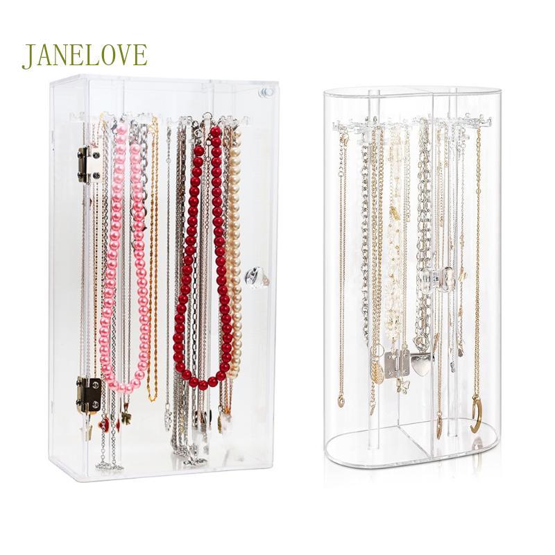 JLOVE ประณีตสร้อยคอสําหรับ 70-80 สร้อยคอขนาดใหญ่ความจุเครื่องประดับในครัวเรือนสร้อยข้อมือต่างหูแขวน 