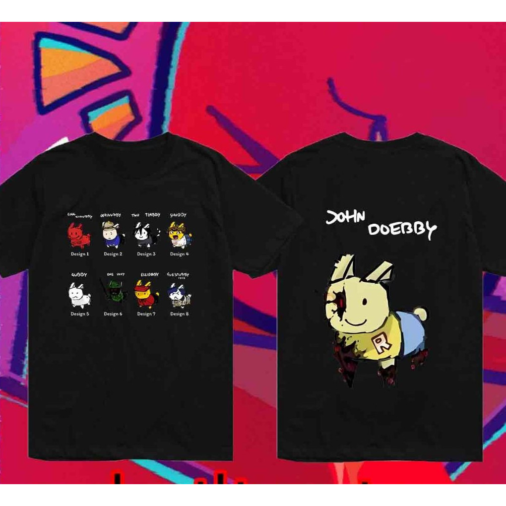Roblox เสื้อยืด c00lkid-Shedletsky เบลมจอห์น Gubby-Forsaken สองครั้ง - 1x1x1-007n7 Roblox ผู้ใหkids