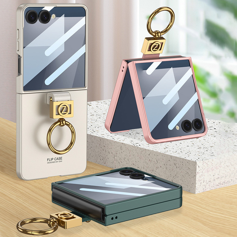 สําหรับเคสโทรศัพท์ Samsung Galaxy Flip 7, ฟิล์มเปลือก Flip 7 เคสรวมแหวนบางเฉียบ Flip 7 เคสกันกระแทก