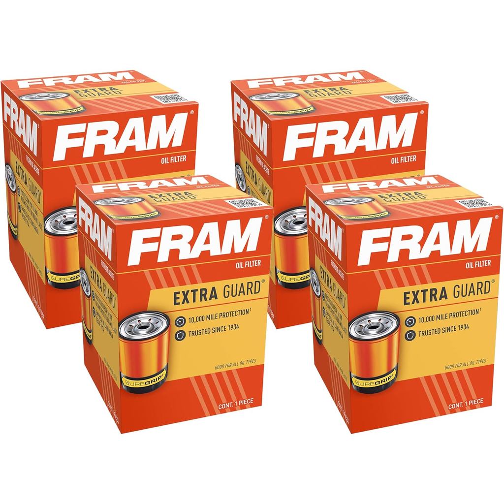 FRAM Extra Guard PH9100, กรองน้ํามันเครื่อง Mile Change Interval Spin-On 10K (แพ็ค 4 ชิ้น)