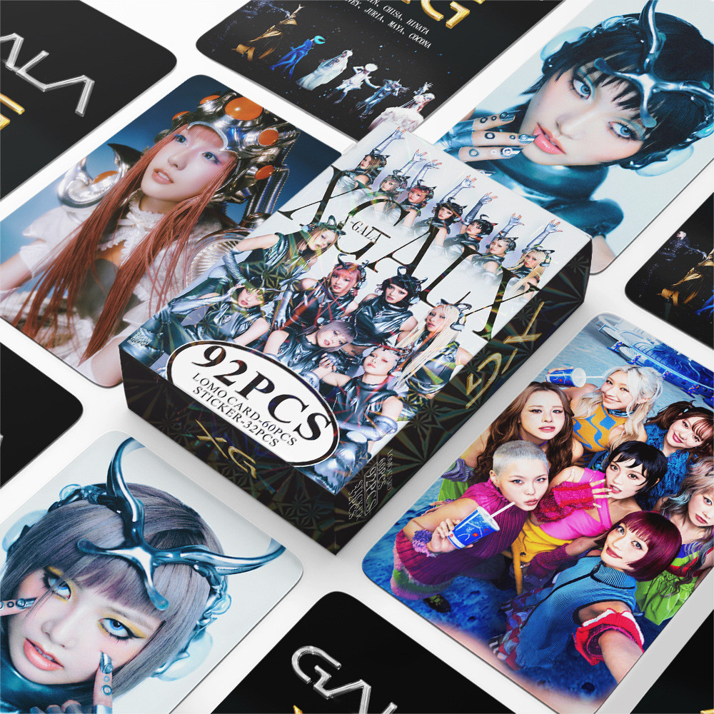 92 ชิ้น/กล่อง XG IYKYK AWE Photocards WOKE UP สติ๊กเกอร์ใหม่ DNA GRL GVNG SHOOTING STAR LEFT RIGHT ก