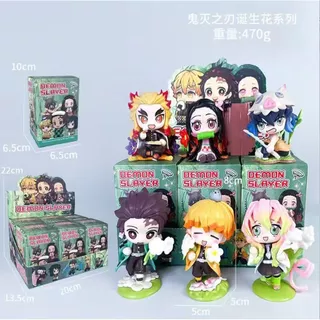 6 ชิ้น/กล่อง Demon Slayer อะนิเมะรูป Sanemi Yoriichi Tanjirou คอสเพลย์ตุ๊กตาของเล่นสําหรับของขวัญเด็กคอลเลกชันเครื่องประดับรถบ้านเค้กตกแต่งตกแต่ง Gacha