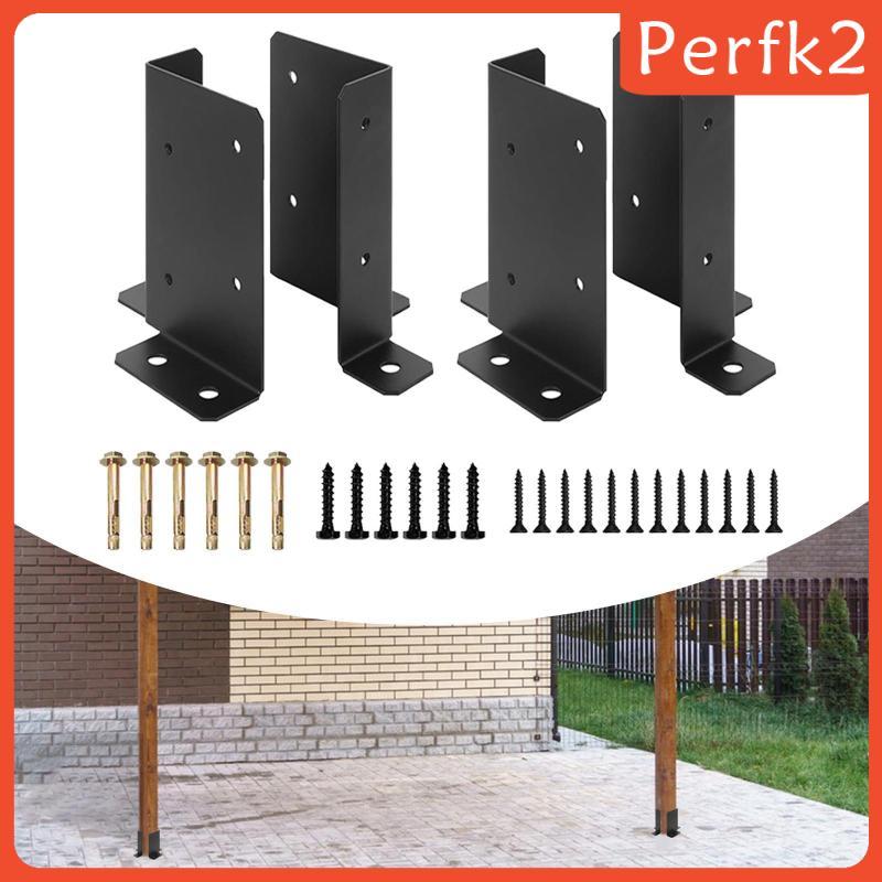 [Perfk2] 4 ชิ้นปรับ Deck Post Anchor Brackets เหมาะกับ 2x4 4x4 6x6 โพสต์โลหะครึ่งคอลัมน์อุปกรณ์เสริม