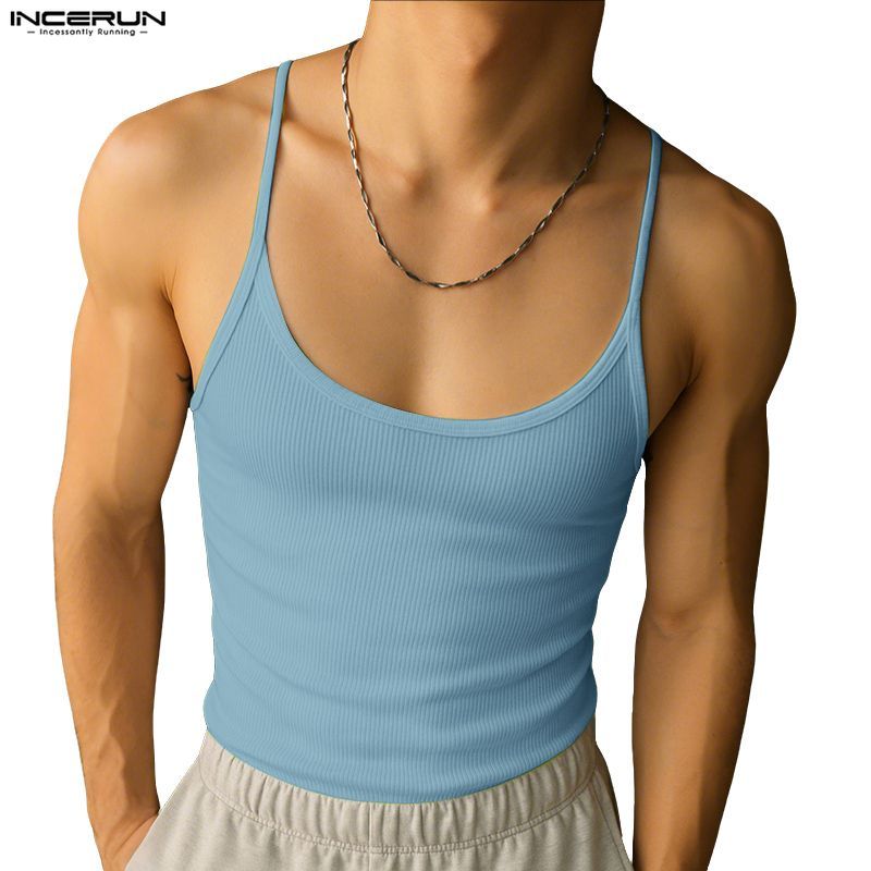 เสื้อกั๊กถักไหล่บางสำหรับผู้ชาย