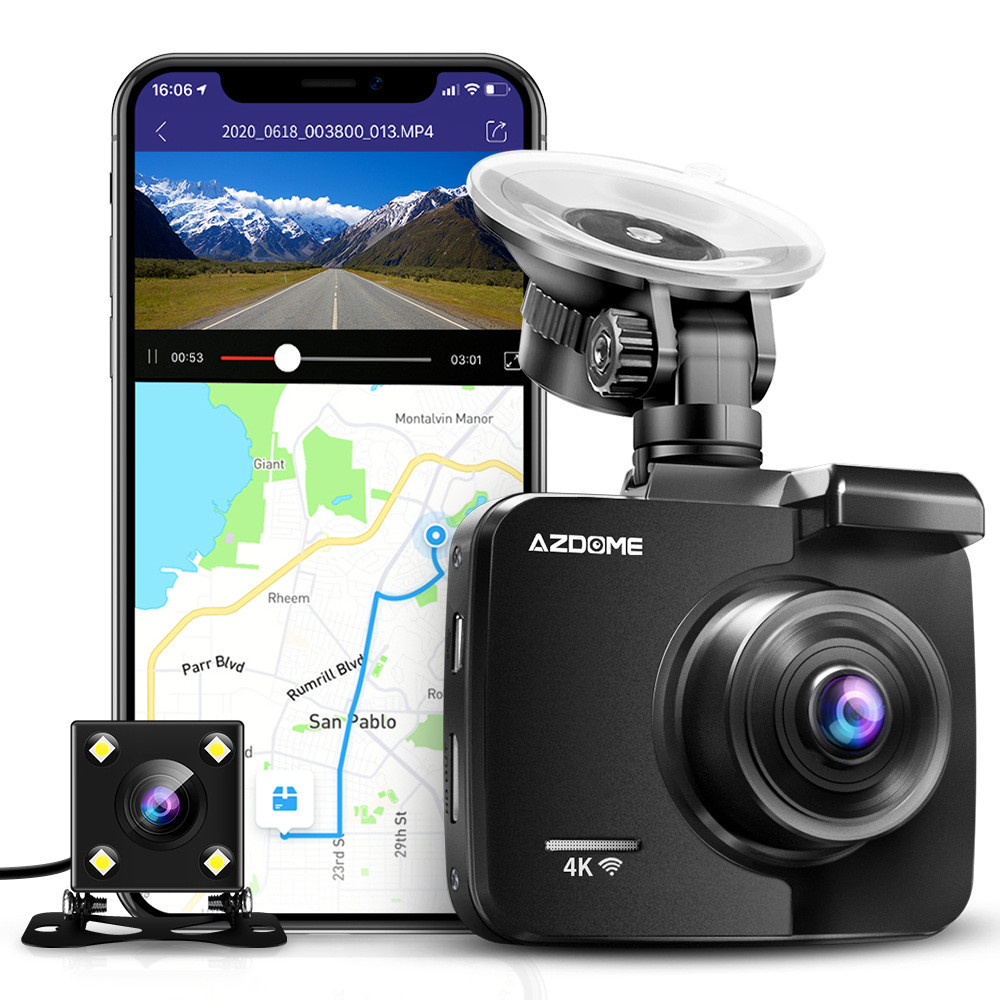Cross-Border 4K เครื่องบันทึกการขับขี่เลนส์คู่ GS63H HD GPS Driving Track WIFI การเชื่อมต่อโทรศัพท์ม