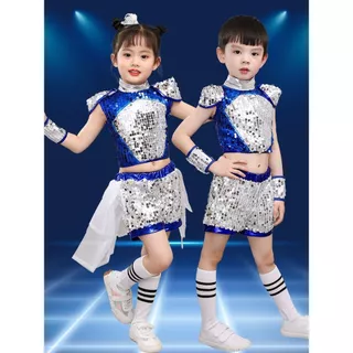 ชุดเชียร์ลีดเดอร์สำหรับเด็กชายและหญิง เครื่องแต่งกายเต้นรำสมัยใหม่