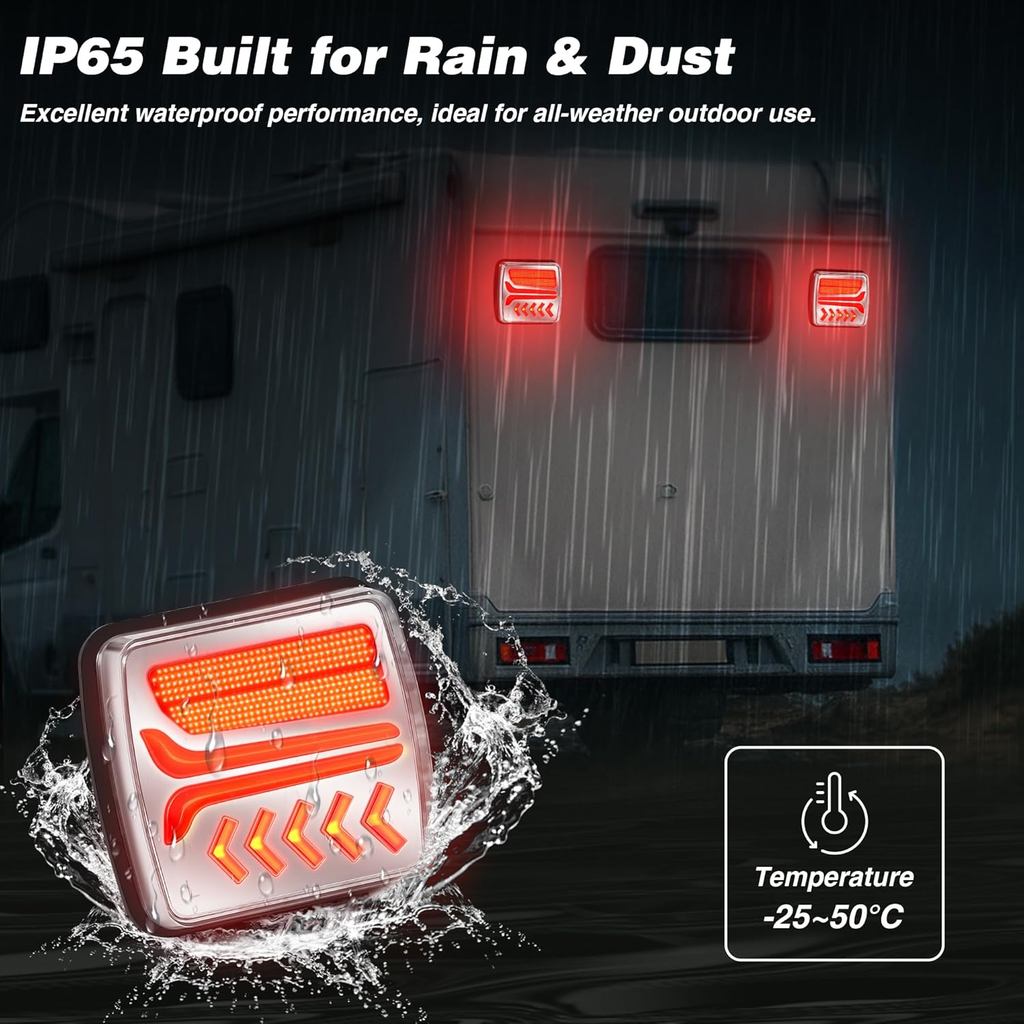 Wireless Trailer Lights Magnetic - Bluetooth LED trailer Lights, IP65 Waterproof, High Brightness fo