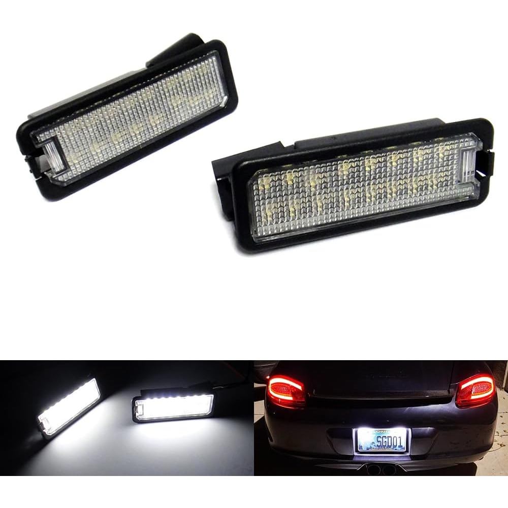 2x LED ป้ายทะเบียนแท็กโคมไฟสีขาวสําหรับ Porsche 718 Boxster Cayman 987 981 Carrera 911 993 991 991 1