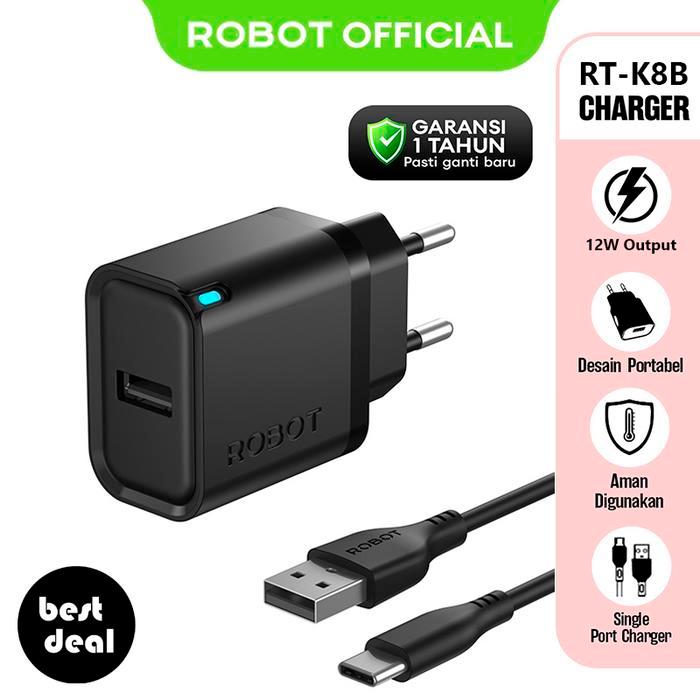 Safitri_nik21 | Robot RT-K8B Adapter Charger Set 5V/2.4A 12W พร้อมสาย USB-C Cable (ใหม่ RT-K6 RT-K7 