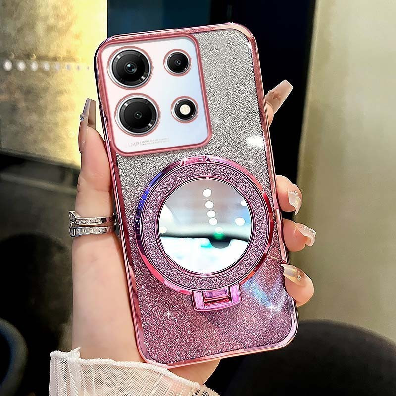 เคสโทรศัพท์ Infinix Note 30 Pro 4G 5G หมายเหตุ 30 VIP หมายเหตุ 30i X6833B X6716B X6711 X678B X6710 กระจกกันกระแทกแม่เหล็กดูดวงเล็บโปร่งใสเคสโทรศัพท์ฝาครอบ