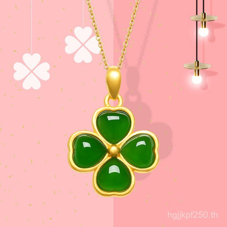 สร้อยคอมุกหิน Jasper และหยกขาว ดีไซน์หัวใจ เคลือบสีเงินทอง สำหรับคนรักแฟชันหญิง YWC