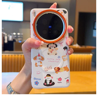 ใหม่น่ารักลูกสุนัขหนังเคสโทรศัพท์สําหรับVivo x200pro/x200s x300proแม่เหล็กป้องกันกรณี
