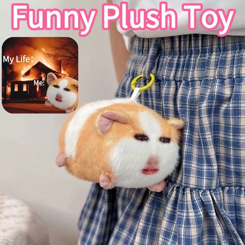 พวงกุญแจน่ารัก Plushie พวงกุญแจน่ารักสําหรับกระเป๋า Guinea Pig Meme ของเล่น Emoji สําหรับเพื่อนวันเกิด
