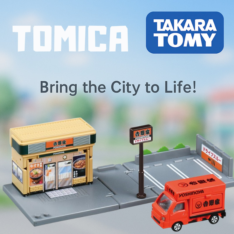 TAKARA TOMY Tomica Town Yoshinoya ชุดเมืองจำลองพร้อมรถ