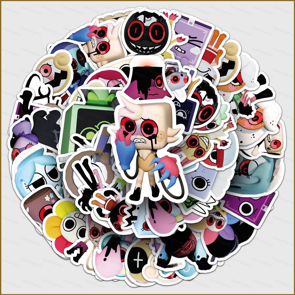 YT4 50 ชิ้น/เซ็ต ROBLOX Dandys World เกมสติกเกอร์เครื่องประดับตกแต่งสําหรับโทรศัพท์มือถือถ้วยน้ํา
