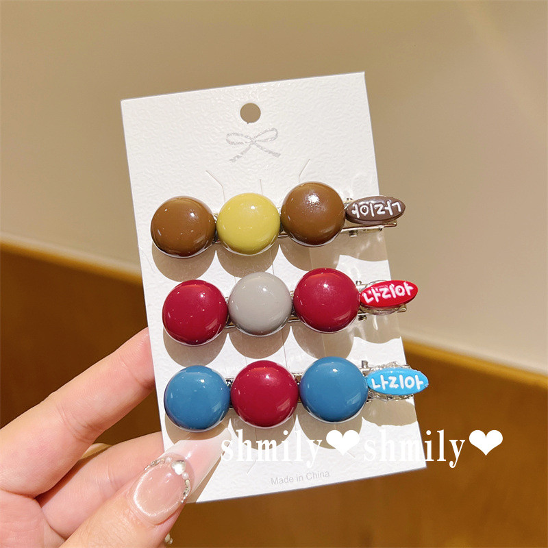 Simple Candy Contrast สีกิ๊บสาว Duckbill คลิป All-Match ด้านข้างคลิป Bangs คลิป