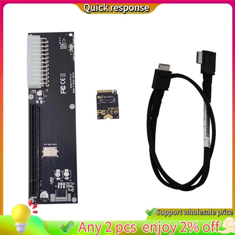 ในสต็อก-PCI-E 3.0 M-Key M.2 ถึง Oculink SFF-8612 SFF-8611 โฮสต์อะแดปเตอร์ PCB Converter สําหรับ WIN 